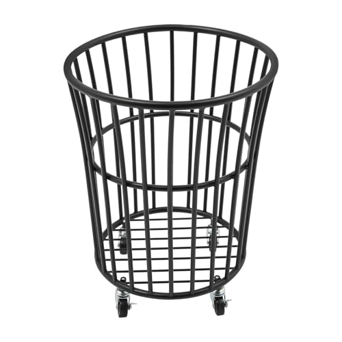 Image of Wire Metal Rolling Laundry Basket On Wheel,Wire Laundry Basket Storage Cart