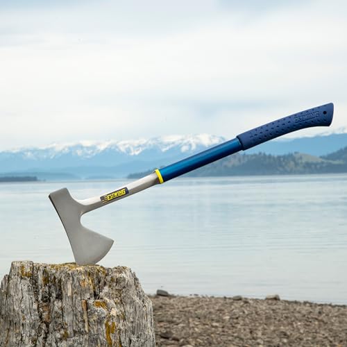 ESTWING Camper\'s Axe - 26\" Wood Splitting Tool with All Steel Construction & Shock Reduction Grip - E45A
