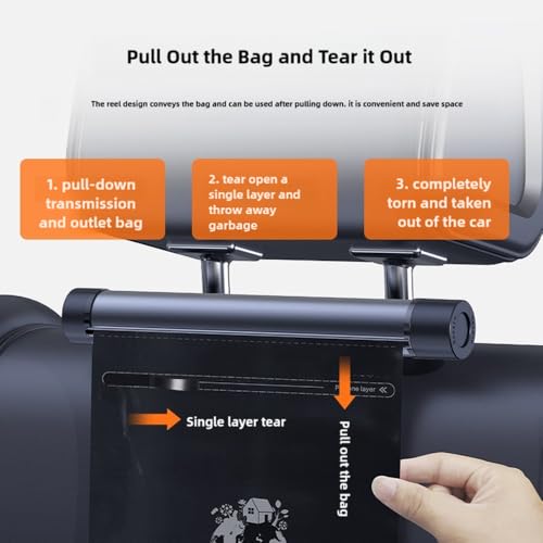 Image of Aluminium Alloy Car Trash Can, 2L Grey, Collapsable, Portable, Hang on Seat Back
