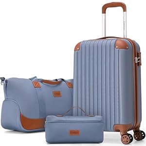 Carry On Luggage Sets 3 Piece, 20 Inch Luggage 22x14x9 Airline Approved with Wheels and TSA Lock, ABS Lightweight Hardshell Travel Suitcase Set with Duffel Bag Travel Bag for Men Women