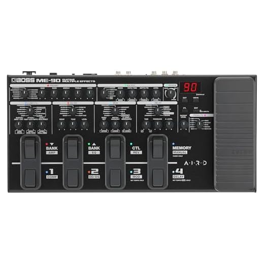 Multiefectos de guitarra BOSS ME-90 | Procesador de guitarra todo en uno | 11 modelos de ampli AIRD integrados | 60 efectos procedentes del GT-1000 | 8 conmutadores de pedal multifunción