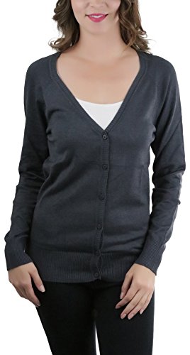 Image of ToBeInStyle Women's Long Sleeve Button Down V-Neck Cardigan