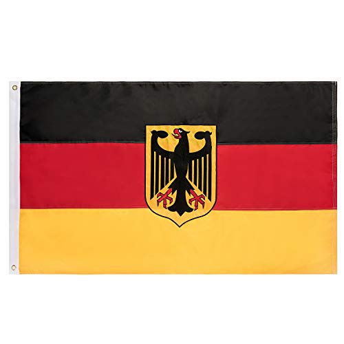 Lixure Deutschland Flagge/Fahne mit Alder 90x150cm für Windige Tage Durable 210D Nylon Draußen/Drinnen Dekoration Flagge Der Tag der Deutschen Einheit - Nicht billiger Polyester Cover