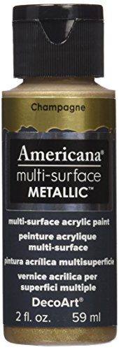 DecoArt Americana Multi Surface Satin Metallic Bottle Paint, Acrylic, Champagne, 3 x 3 x 7 cm