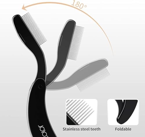 Docolor Foldable Eyelash Comb Separator Folding Lash Comb Eyebrow Mascara Applicator Eyelash Definer Arc Designed Cosmetic Brushes Tool