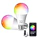 Smart Light Bulb WiFi LED RGB Color Changing Bulb Compatible with Amazon Alexa Echo Google Home Assistant and IFTTT E26 7W Equivalent 60W Multicolor Dimmable No Hub Required A19 580LM AISIRER 2 Pack
