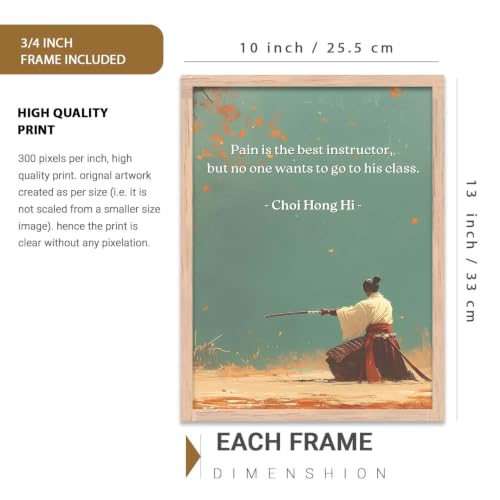 Image of kotart Japanese Samurai Motivational Art Framed Posters for Living Room Bedroom Gaming Room Studio | Aesthetic Japanese Theme Samurai Poster with Frames Wall Decor Set Of 3 (10X13 inch)