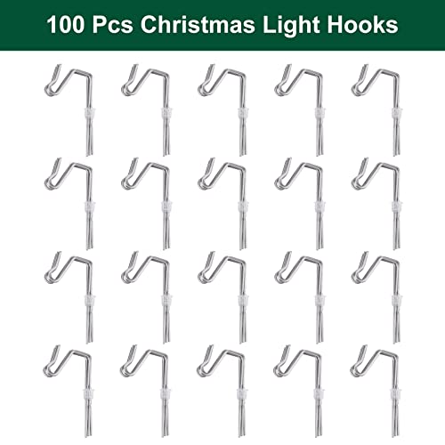 100-Count Metal Gutter Hooks For Outdoor Christmas Lights, Outside Lights Gutter Hangers For Gutter Guards Mesh Leaf Filter Shingles Eaves Fences, Ornament Clips Hooks For Hanging Christmas Lights #TOP6