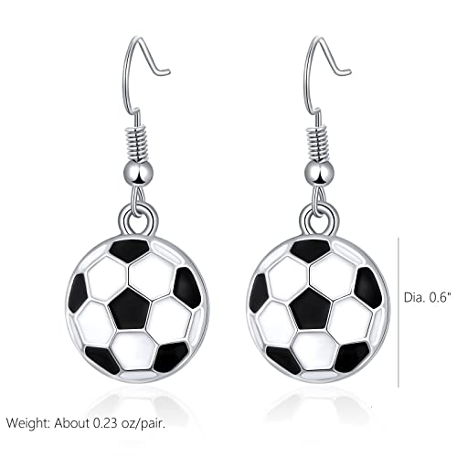 Ruoffeta Sport Ball Dangle Earrings, Football Earrings, Basketball Earrings Soccer Volleyball Baseball Earrings For Women Fan Gift(Soccer) #TOP3