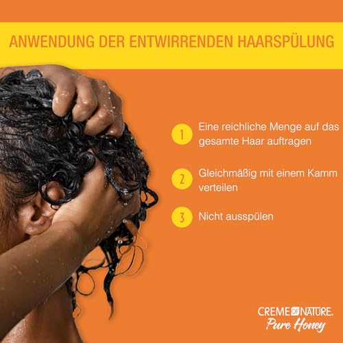 Creme Of Nature Pure Honey Knot Away Leave In Detangler, Honig-Entwirrer ohne Ausspülen, 236 ml