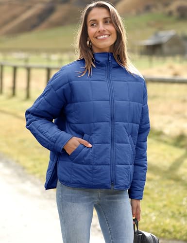 Huaqiao Womens Quilted Puffer Jackets Lightweight Zip up Short Winter Coat with Pockets4