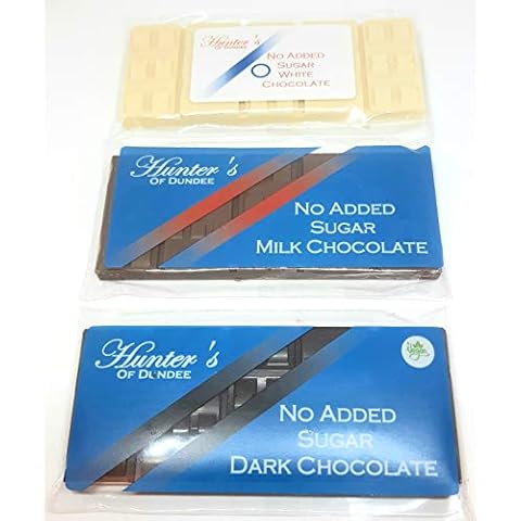 Diabetic Chocolate from Hunter's of Dundee - Dark, Milk & White Cover