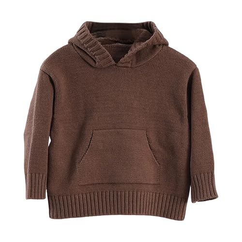 Suéter de punto con capucha para niños sudadera cálida de manga larga