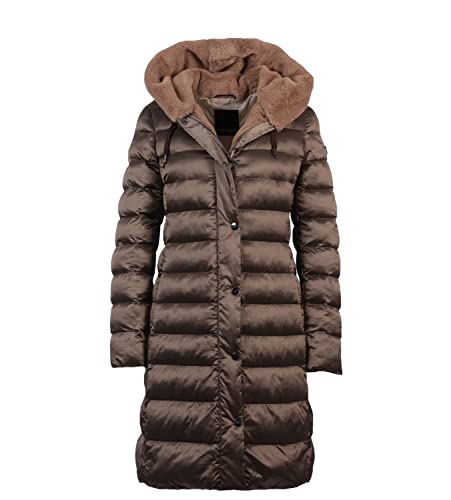Fuchs Schmitt Langer Damen Steppmantel mit Kapuze, Farbe:braun, Größe:42