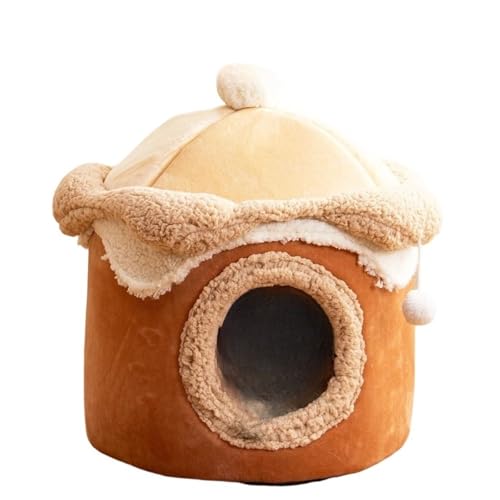 DREAM STYLE 猫 ハウス ベッド ペット用寝袋 ドーム型 キャットハウス 小型犬 猫用 猫のおもちゃです 犬猫兼用 暖かい ふわふわ 折りたたみ式寝マット マット クッション 保温防寒 猫犬小動物用 室内用厚み 冬 寒さ対策 可愛い おしゃれ ピ