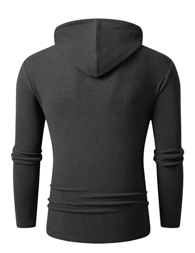 JMIERR Mens Fleece Hoodies Lightweight Muscle Long Sleeve T Shirts Casual Early Fall Fashion Gym Workout Athletic Longline Hooded Sweatshirts Pullover, US43(L), Grey