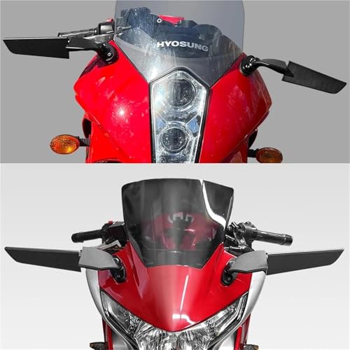 Espejo retrovisor de motocicleta ajustable y giratorio con luz integrada 7