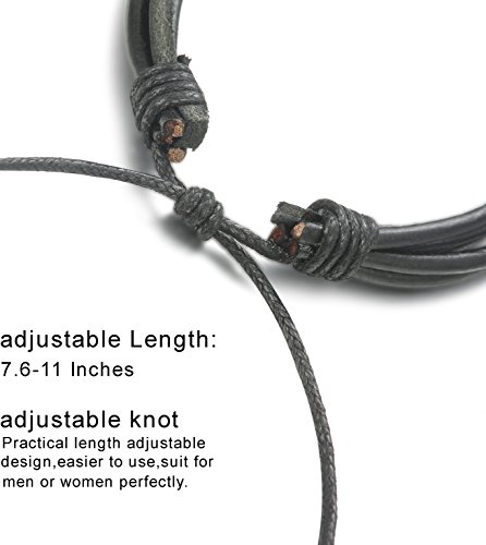 Fibo Steel 17 Pcs Leather Bracelet For Men Women Woven Cuff Bracelet Adjustable #TOP5