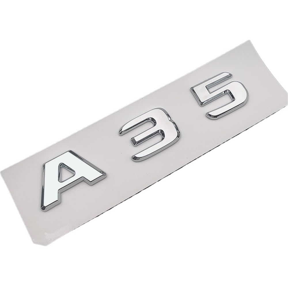 Lettere adesive cromate 3D Adatte for Mercedes A35 AMG W177 Adesivi Logo Baule Posteriore Badge Turbo 4matic Accessori Emblema(A35)