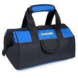 FASTORS Blue Tool Bag With 13-Inch Wide Mouth,Tool Bag With 8 Pockets Outside and 2 Pockets Inside(B