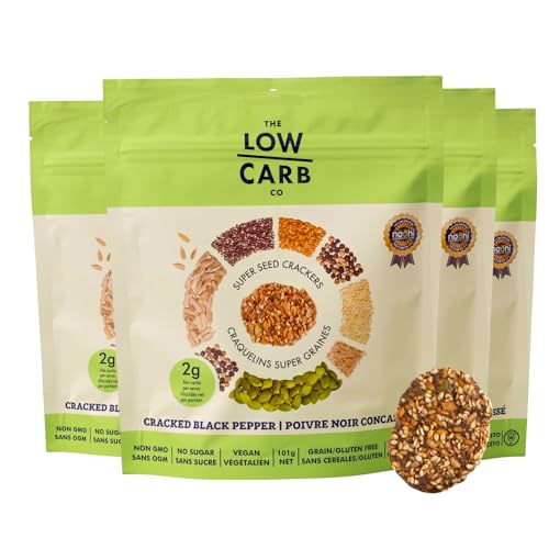 Image of The Low Carb Co High Protein Seed Crackers, Cracked Black Pepper, 4-Pack