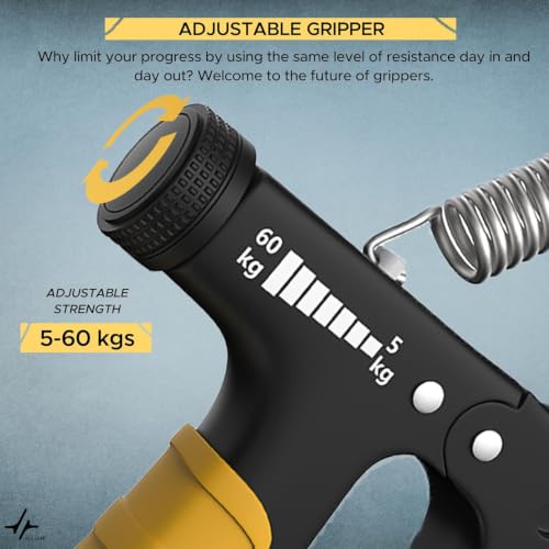 Image of PulseITFlex Adjustable Hand Grip Strengthener with Counter Forearm and Finger Exercise Equipment for Men & Women, Power Gripper for Gym Workout and Hand Strength Training (With Counter)
