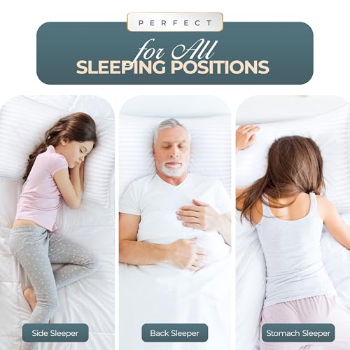 Utopia Bedding Bed Pillows for Sleeping Queen Size (White), Set of 2, Down Alternative Pillow for Sleeping, Cooling Hotel Quality Pillow Set for Back, Stomach or Side Sleepers by Utopia Bedding - Image 3