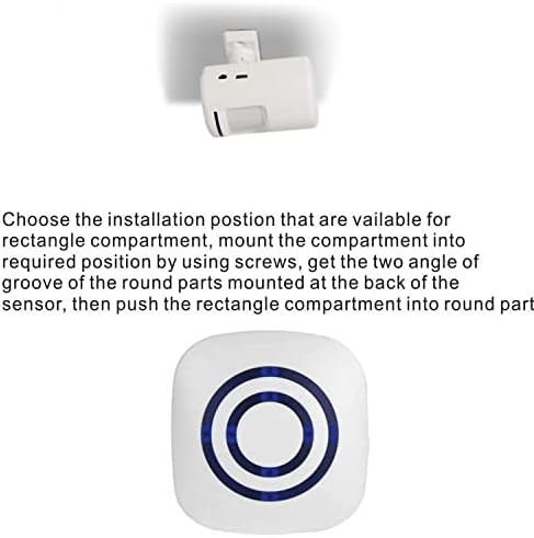 Home Security Wireless Driveway Alarm 1 Plug-in Receiver and 1 PIR Motion Sensor Detector Infrared Alert System Kit-LED Indicators (a, White)