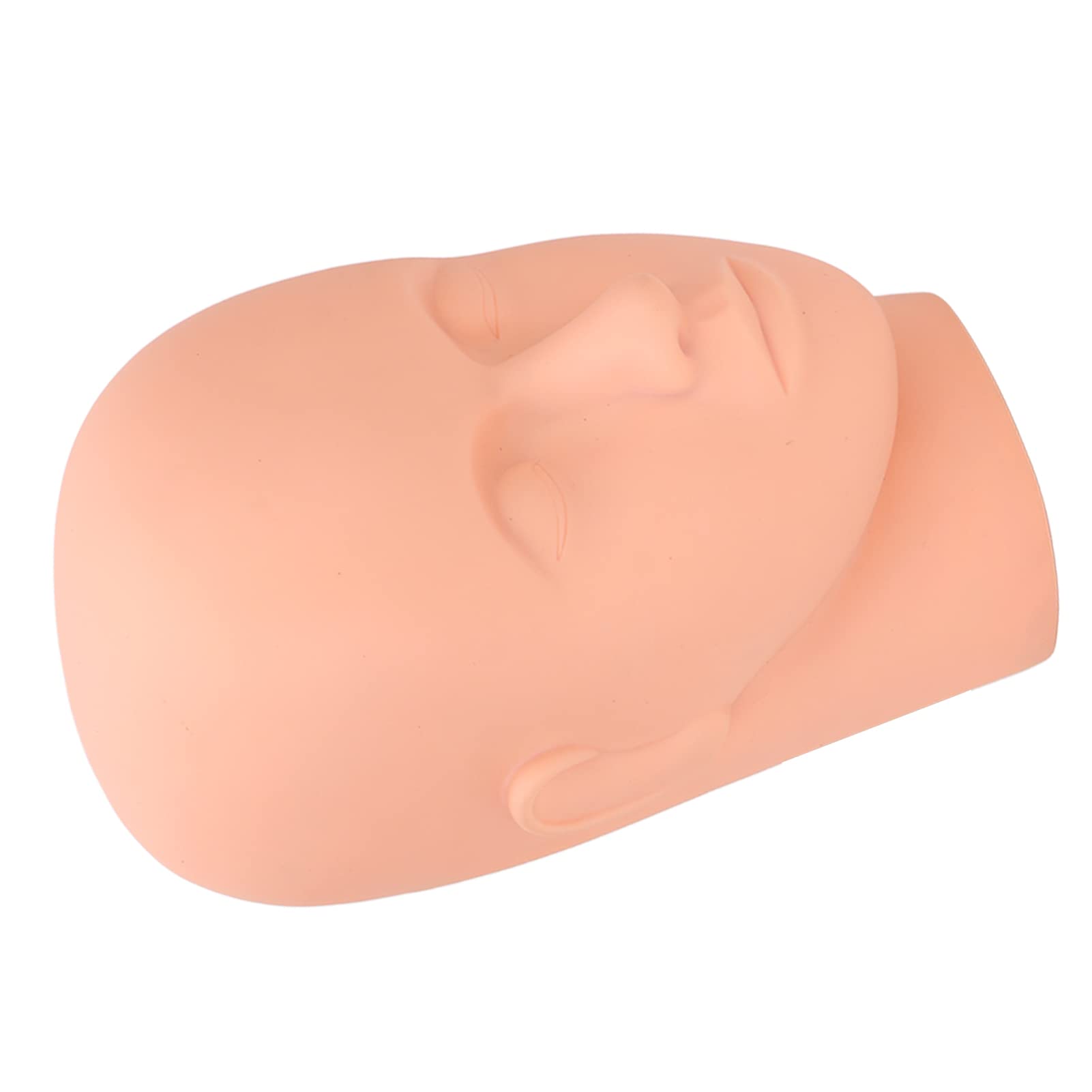 Kosmetologie Puppe Gesicht, Wimpernverlängerung Mannequin Make-up Kopf Wiederverwendbares Make-up Silikon für Massage(Hautfarbe)