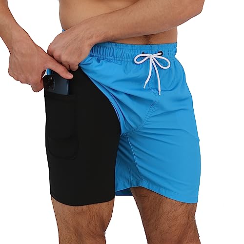 Arcweg Mens Swim Trunks with 2 in 1 Compression Liner