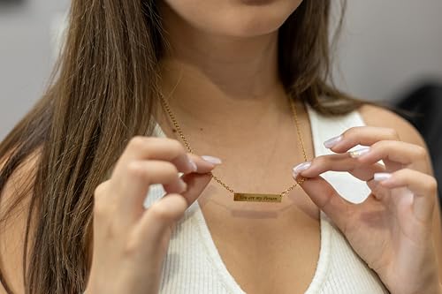 Personalized bar necklace for women, custom engraved stainless steel name plate necklace gift gold, silver and rose gold for mothers day, coordinates, dates, roman numeral, friendship, christmas4