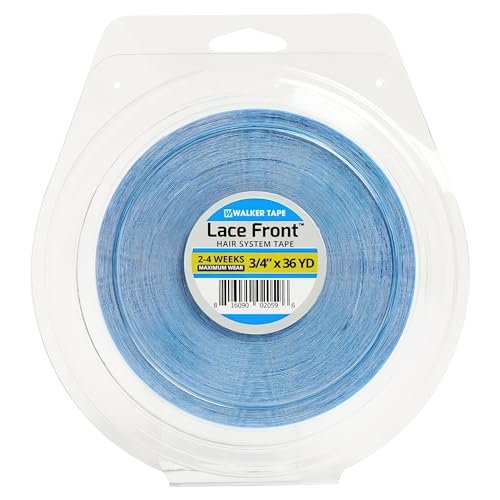 Image of Walker Tape Lace Front Support Tape Roll 3 /4 inch x 36 Yards, Double Sided Wig Tape for Lace Systems, Toupees, and Tape in Human Hair Extensions Hypoallergenic Dull-Finish Hairpiece Tape for 2-3 Week Wear
