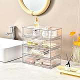 Stebopum 3Pack Stackable Plastic Storage Drawers Clear Drawer Organiser Acrylic Makeup Organiser,Ideal for Bathroom Storage Box,Vanity, Kitchen Organisation,Cabinet,Pantry - Image 6