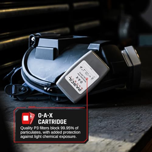 WF-100 Full-Face Welding Respirator - Gas Mask Welding Hood with Dual P3 Cartridges - 99.9% Particulate, Organic Vapor, Acidic Gas Filtration - Thumbnail 4