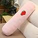 Long Bolster Throw Pillow Round Body Pillow Soft Cylinder Cervical Roll Pillow with Removable Cover Long Round Cervical Roll Pillow Round Throw Pillow, Pink