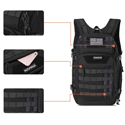 Mosiso 30L Tactical Backpack, Military Daypack 3 Day Assault Pack Rucksack Bag, Black #TOP2