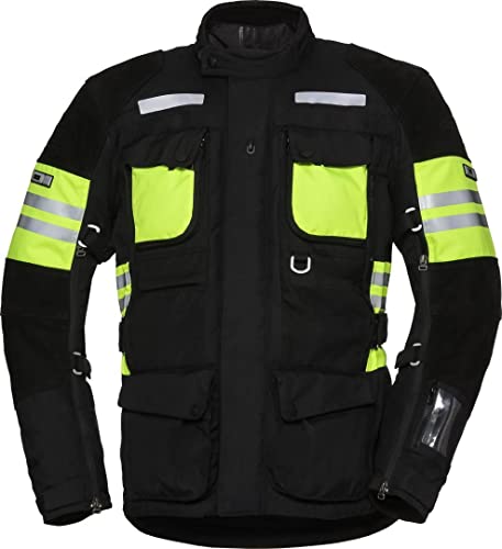 Preisvergleich Produktbild IXS Unisex Erwachsene Tour Lt Jacket Montevideo-St Black-Fluoyellow XL, Schwarz