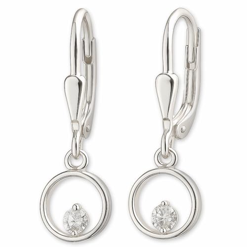 Boucles d'oreilles pour femme argent et zircone 27 mm pour illuminer vos soirées