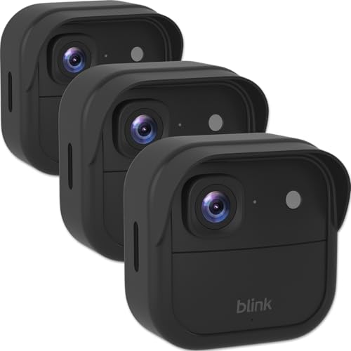 Silicone Cover for Blink Outdoor 2K+/4 (4th Gen) - Weatherproof Silicone Skin Case with Brim, Providing All-Around Camera Protection, Blink Outdoor Security Camera Accessory (Black, 3 Pack)