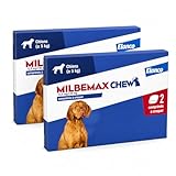 Générique Milbemax Chew Chiens 12,5 mg/125 MG – Lot de 2 Boîtes de 2 Comprimés à Croquer – pour Chiens dès 5 kg – Elanco