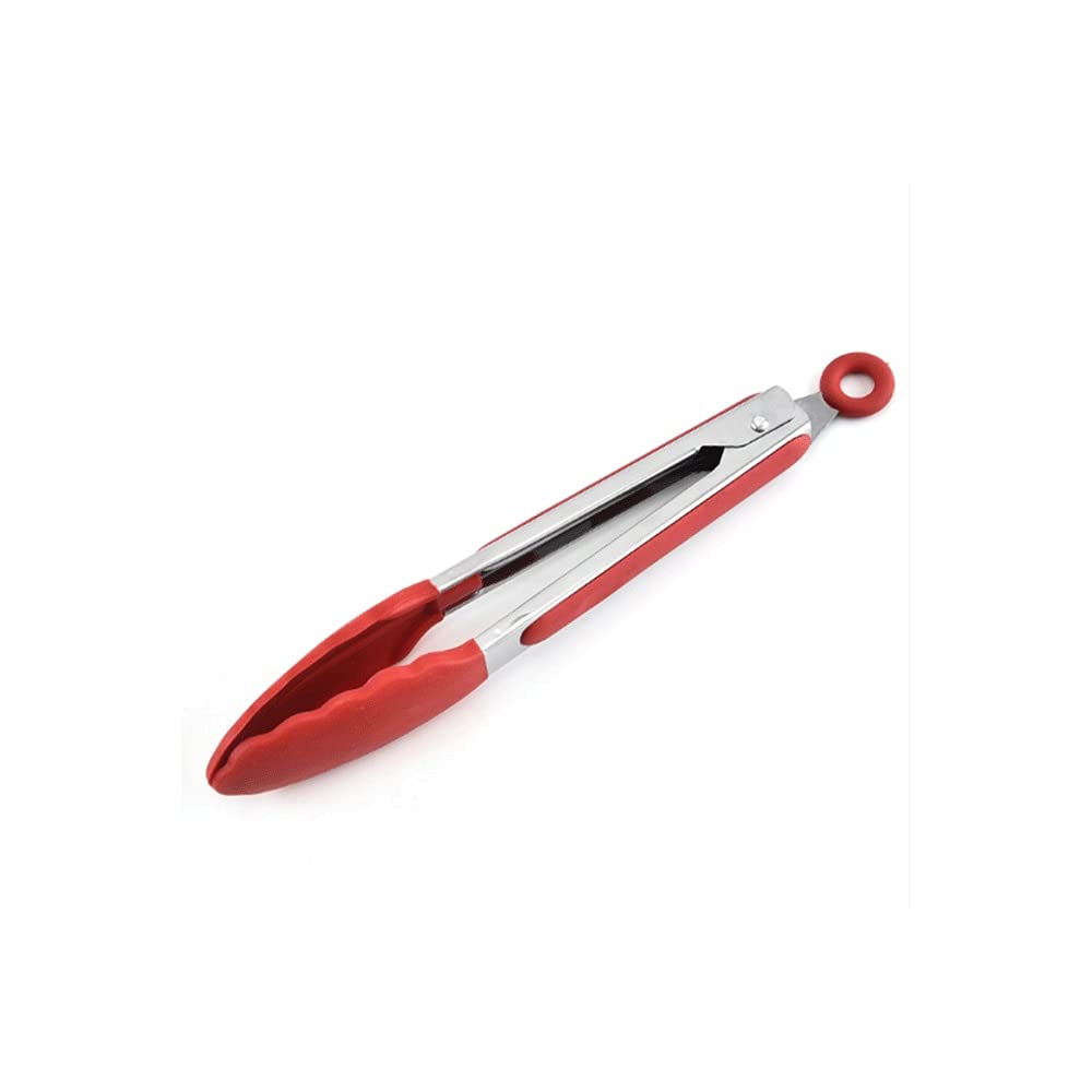 Pinzas de Cocina Pinzas de Cocina de Silicona de Grado alimenticio Pinzas de Cocina Utensilio Pinzas de Cocina Clip Abrazadera Accesorios (Rojo)
