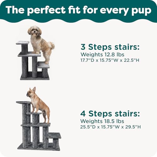 Furhaven Steady Paws Multi-Step Pet Stairs for High Beds & Sofas - Cream, 3-Step by Furhaven - Image 5