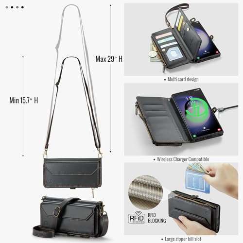 Strapurs for Samsung Galaxy S23 Ultra - Zipper Strap Wallet Case, Black by Strapurs - Used condition - Image 8