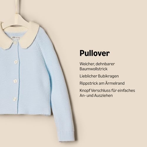 Amazon Essentials x Sofia Grainge Unisex Baby Sweatjacke mit Bubikragen, Blassblau, 0 Monate