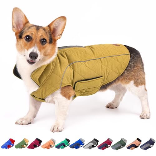 ThinkPet Dog Cold Weather Coats - Cozy Waterproof Windproof Reversible Winter Dog Jacket, Thick Padded Warm Coat Reflective Vest Clothes for Puppy Small Medium Large Dogs