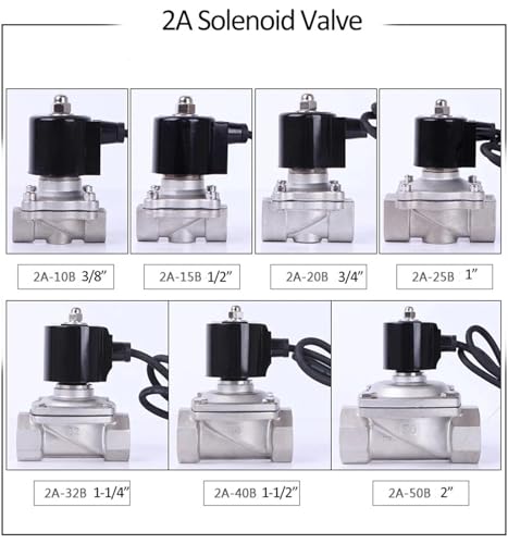 Électrovanne 24V CC 3/8 pouce normalement fermée en inox