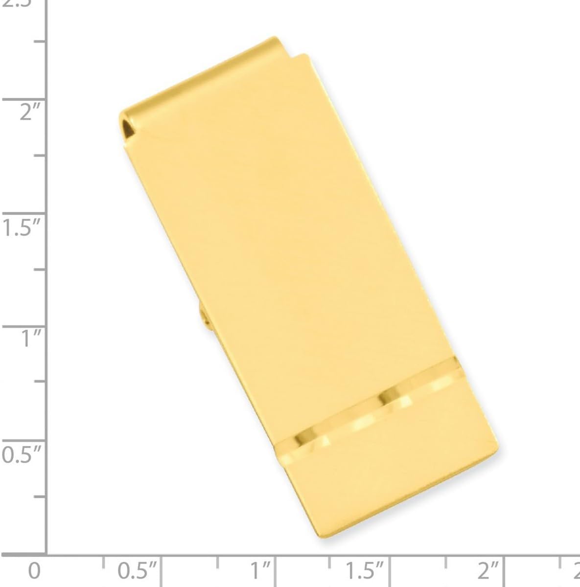 JewelryWeb Gold Plated Solid Satin Polished back Florentined Brushed Hinged Money Clip 50x23mm Wide Money Clip for Men