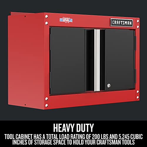 CRAFTSMAN Garage Storage Cabinet, Metal, Wall Mounted, 2-Door (CMST21802RB) by CRAFTSMAN - Used condition - Image 9