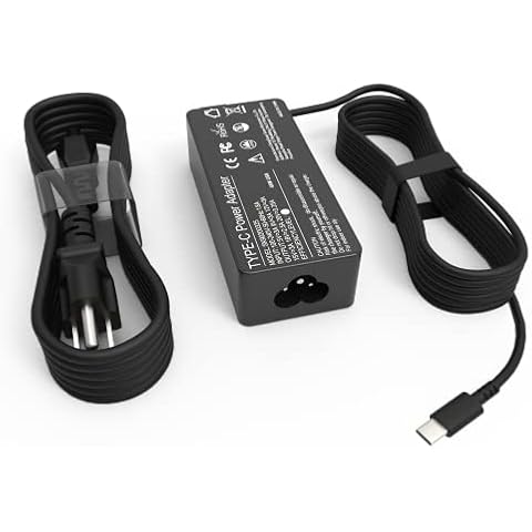 65W USB C Charger for Dell Laptop Charger Latitude 5320 7320 5440 5540 7440 5430 5530 7430 5420 7420 5520 7400 7410 7390 7330 9430 Chromebook 3100 2in1,XPS 13 Replacement Type C AC Adapter Power Cord Cover