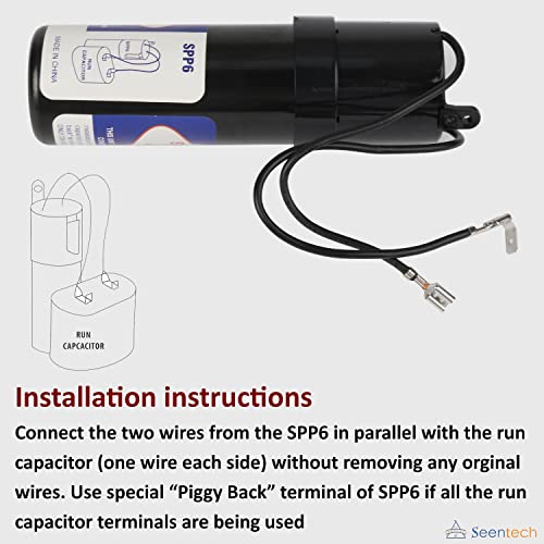 Spp6 Relay/Capacitor Hard Start Kit With 500% Increase Starting Torque For Air Conditioner - Compatible With Hvac Compressor – Replaces Spp6, Tj90Hs6,Ap4502872,35702, Dst-6, Erpp6, Hs6, Hs650 #TOP5